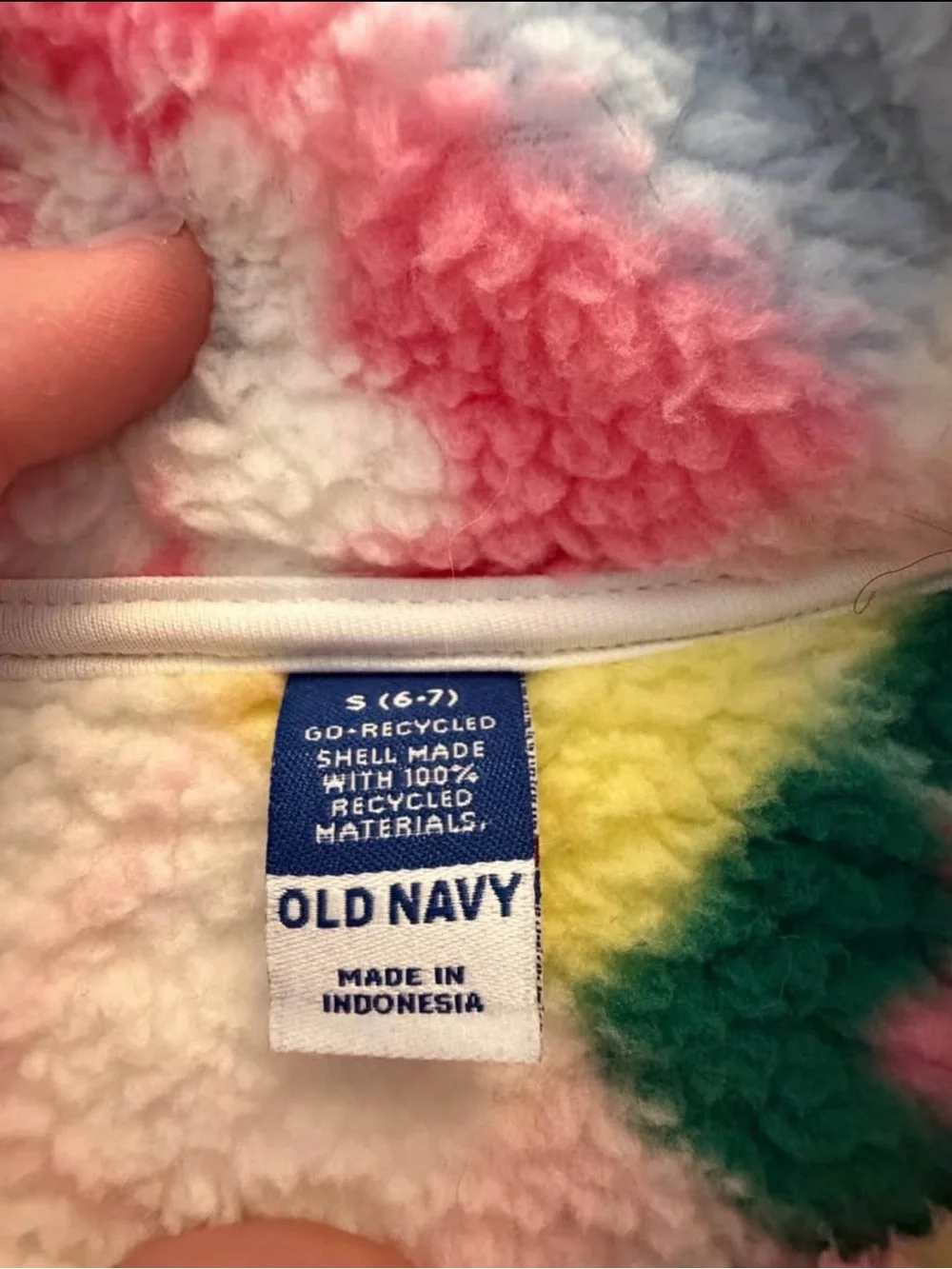 Girls' Pastel Patchwork Sherpa Jacket - Pink Multi